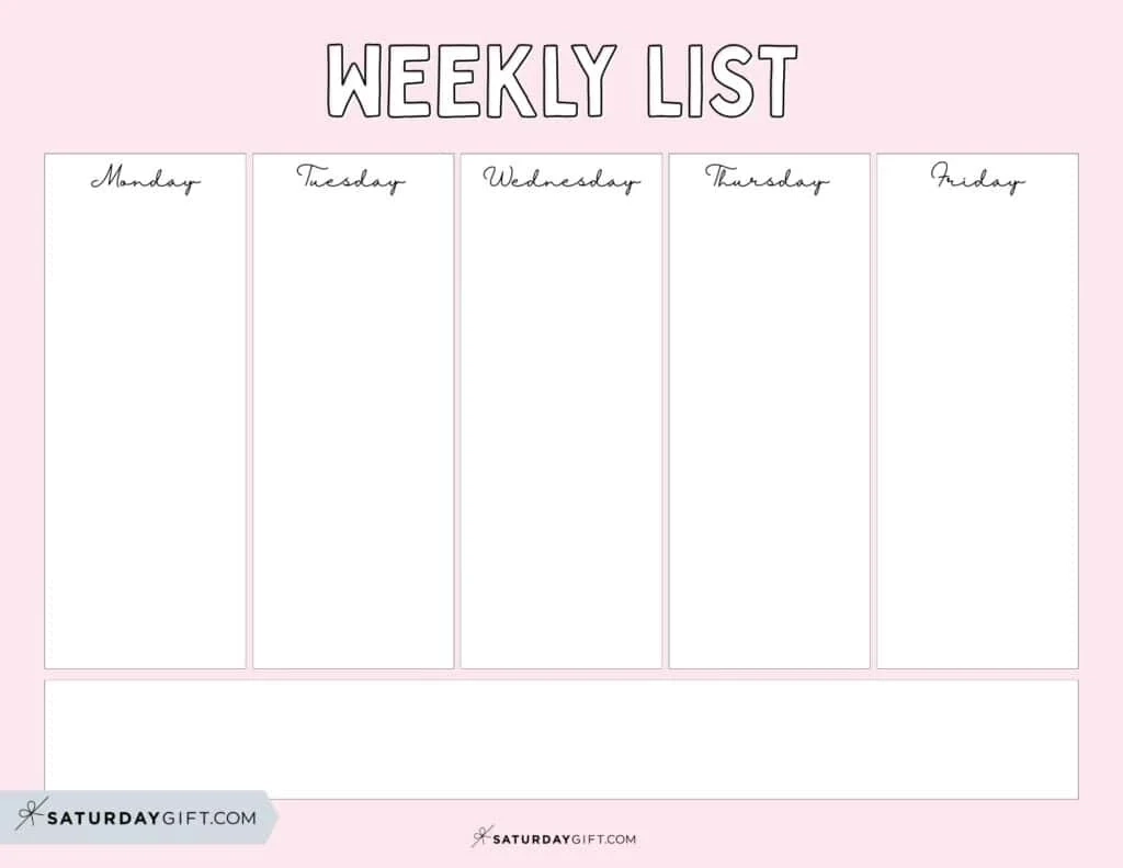 Weekly Planner Printable 39 Cute Free Weekly Calendar Templates